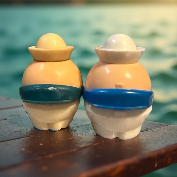 Vintage 80s Little Tikes Chunkie Toddle Tots Navy Sailor Men 2 Styles  AL - Picture 2 of 4